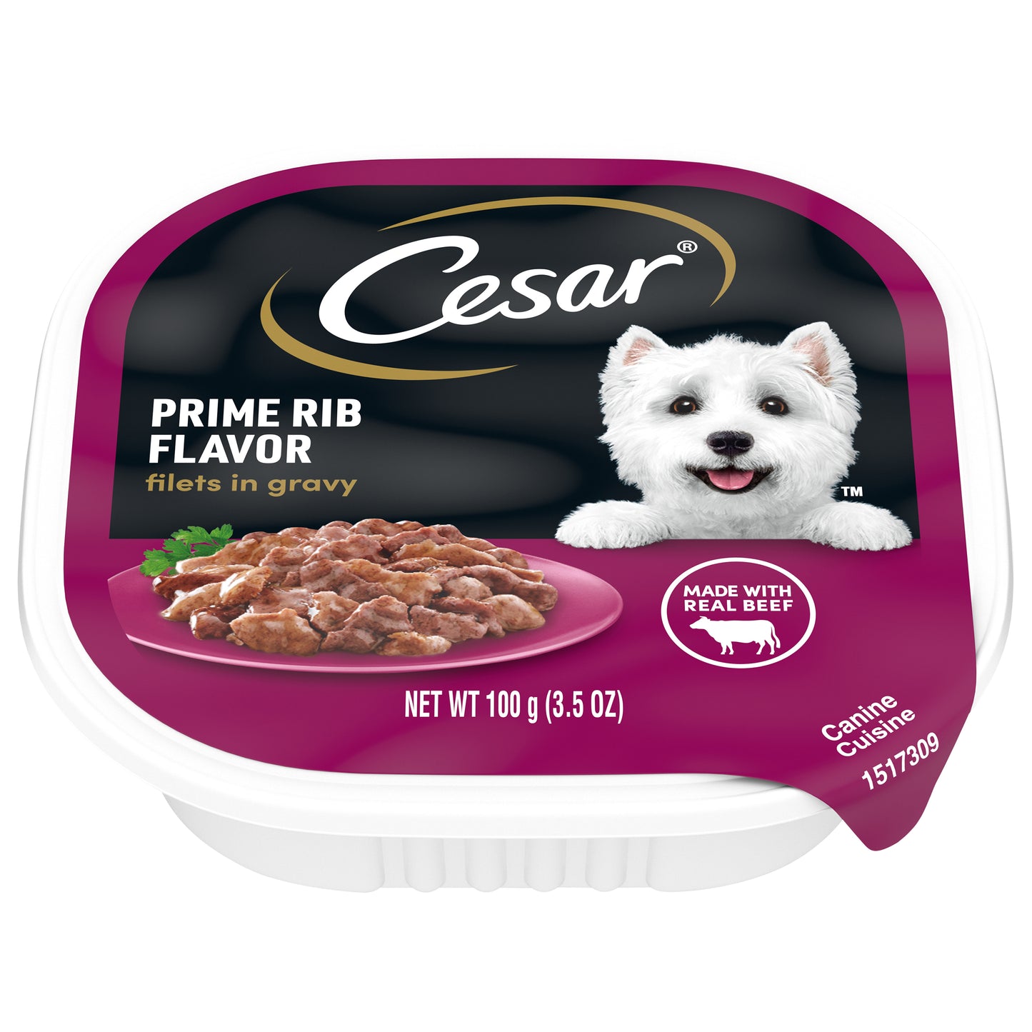 Cesar Filets in Gravy Prime Rib Flavor Canine Cuisine 3.5 oz
