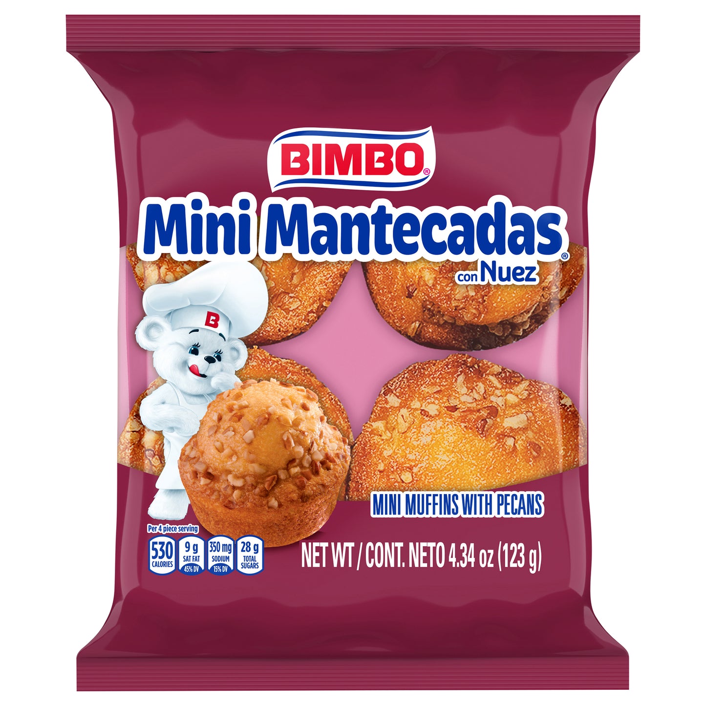Bimbo Mini Muffins with Pecans Mini 4.34 oz