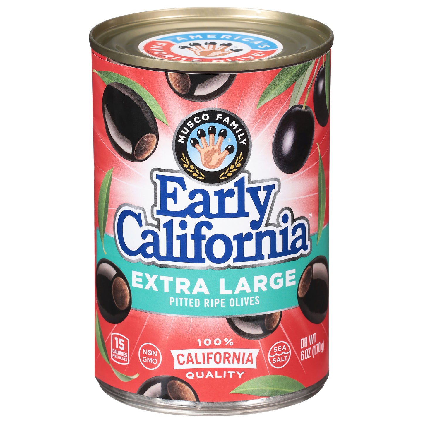Early California Pitted Ripe Olives Extra Large 6 oz