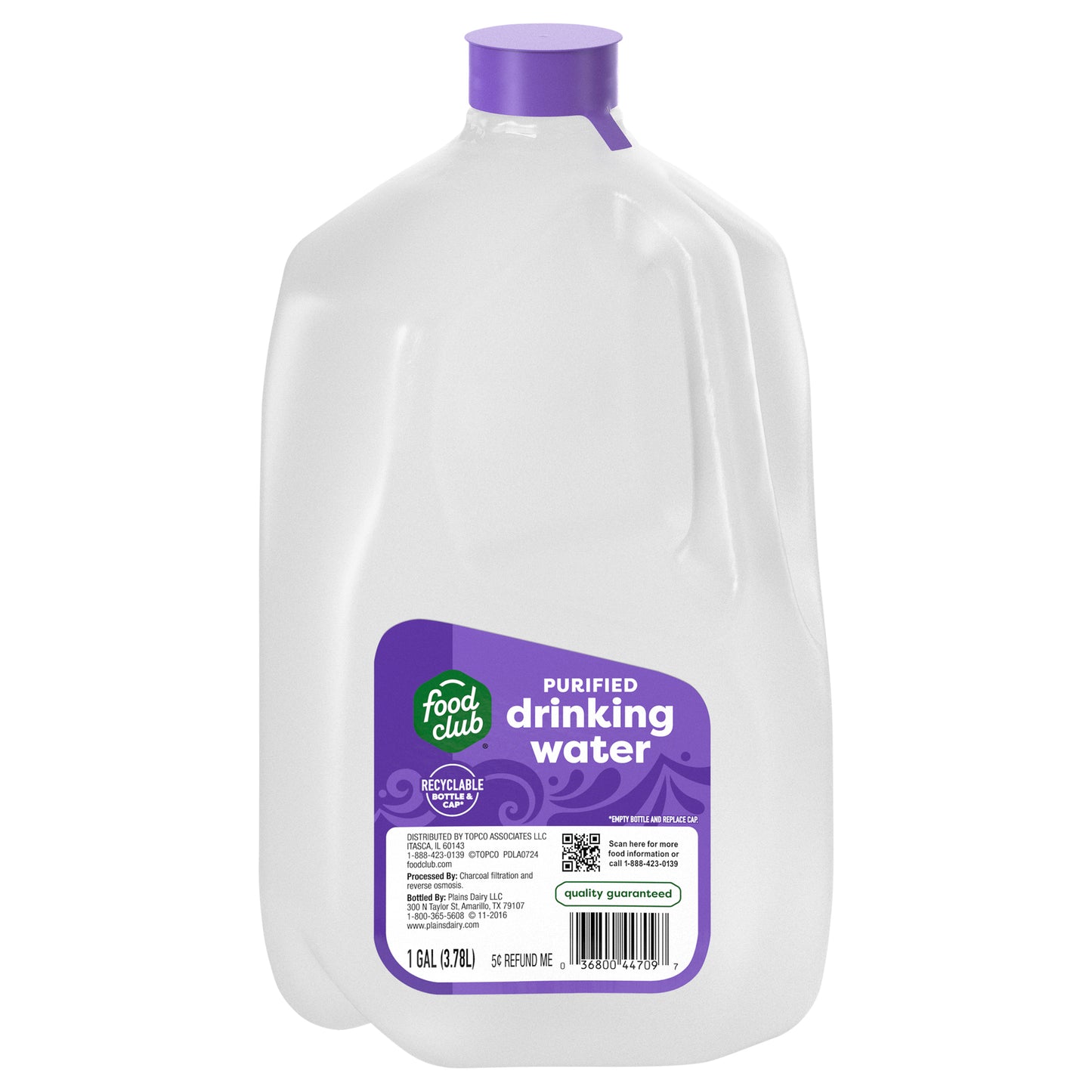 Food Club Purified Drinking Water 1 gal