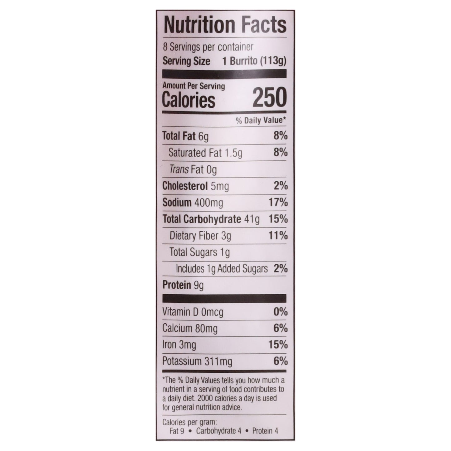 Las Campanas Bean & Cheese Burritos 8 ea