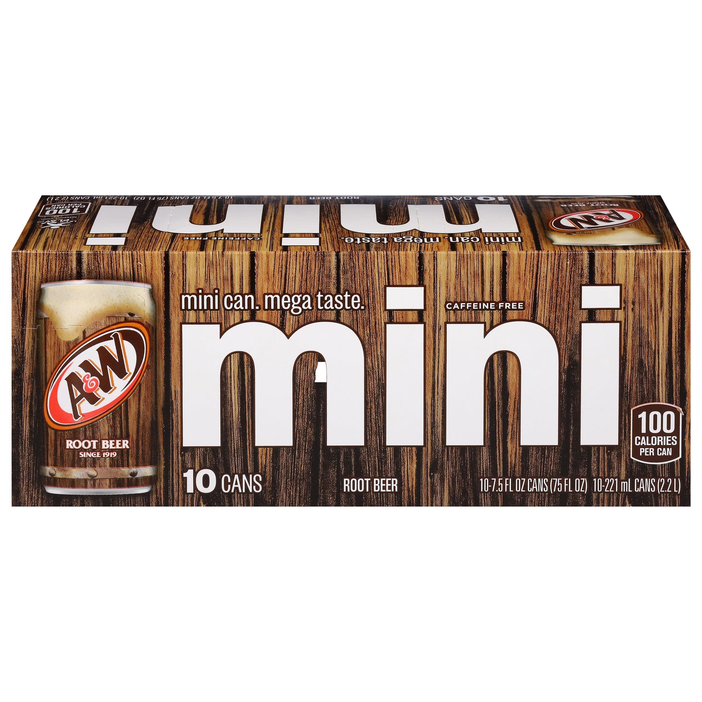 A&W Caffeine Free Root Beer Mini 10 - 7.5 fl oz Cans