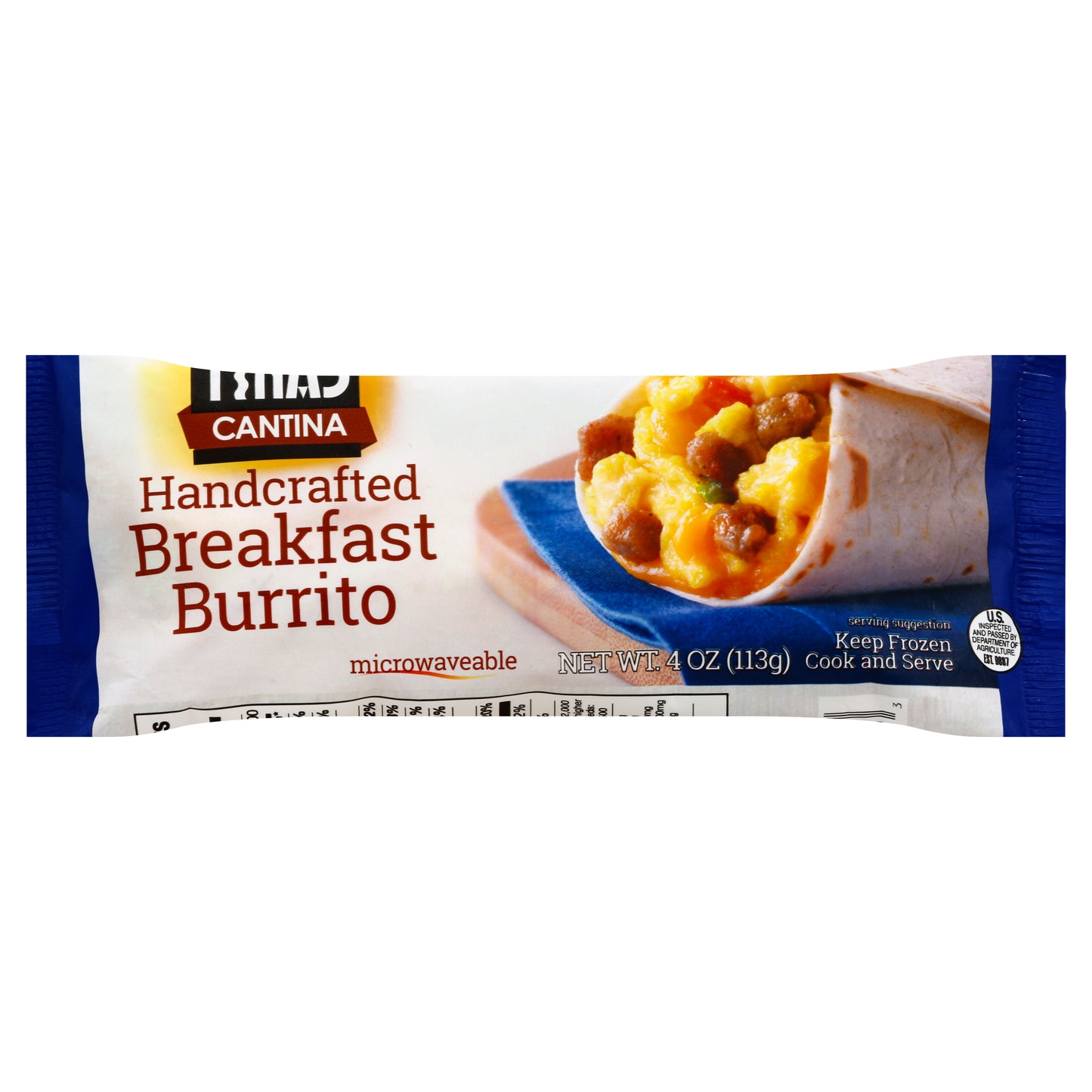 Tina's Burrito 4 oz - Handcrafted Breakfast