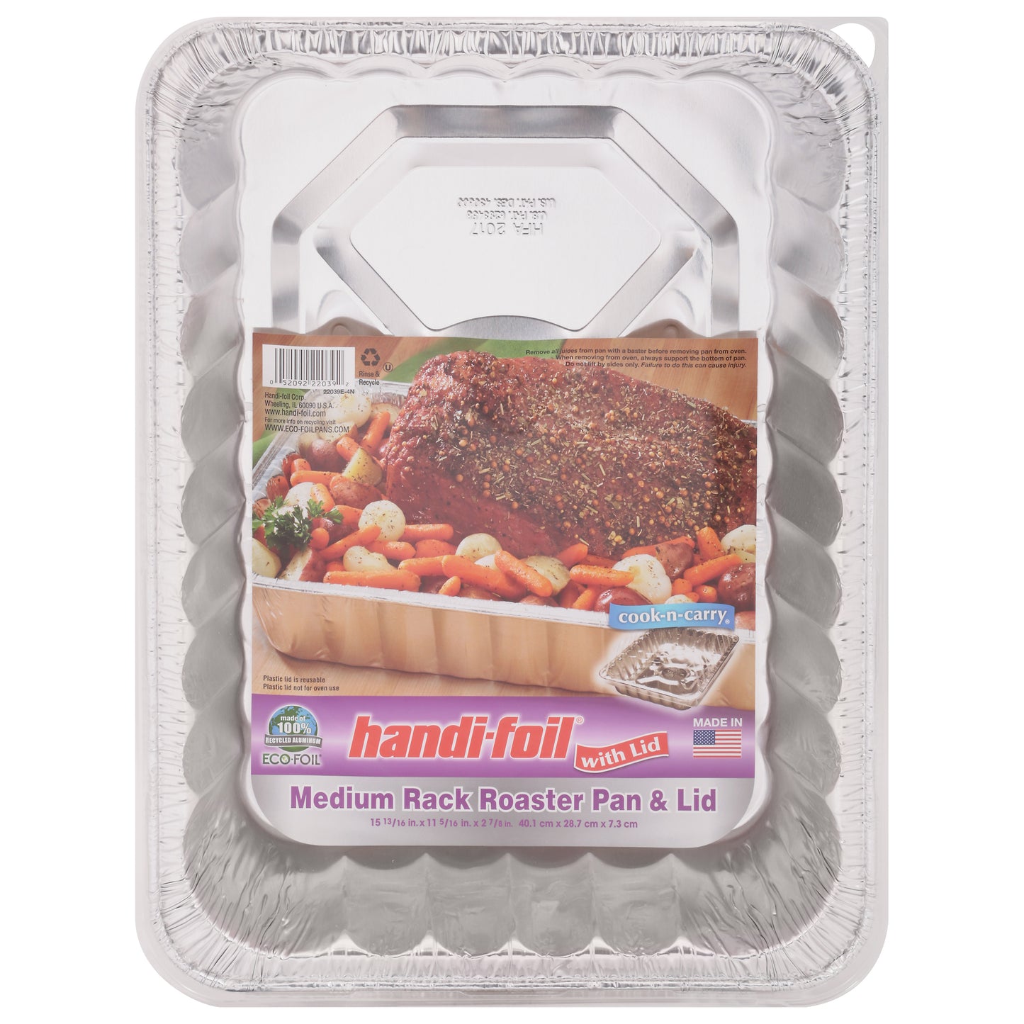 Handi-Foil Medium Rack Roaster Pan & Lid 1 ea