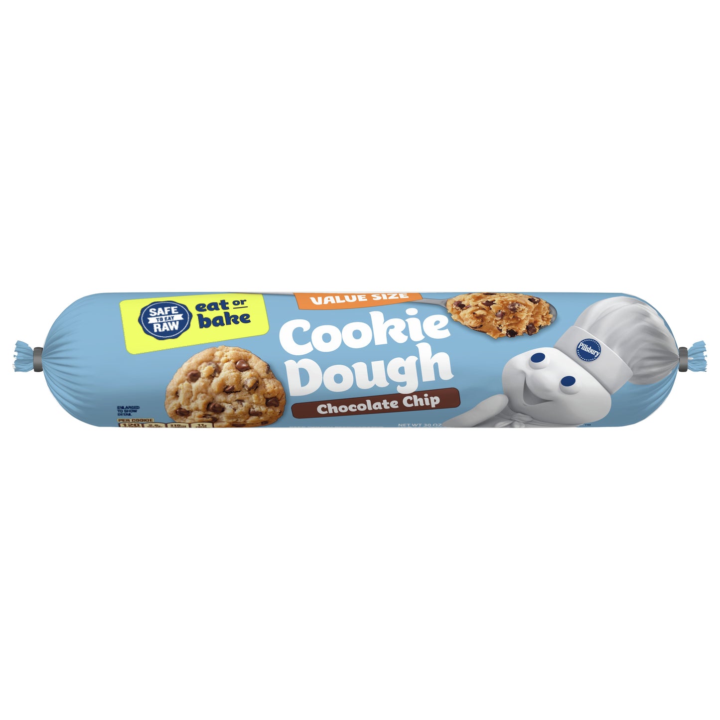 Pillsbury Ready To Bake Refrigerated Cookie Dough, Chocolate Chip, Value Size, 30 Cookies, 30 oz