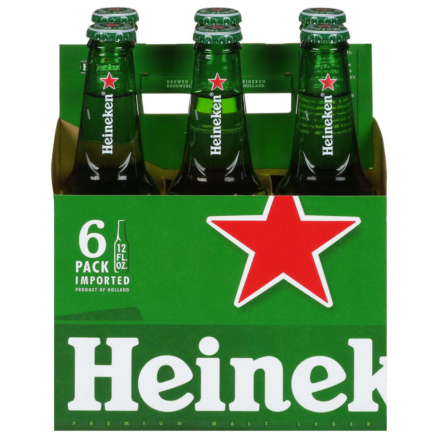 Heineken Premium Malt Lager Original Beer 6 - 12 fl oz Bottles
