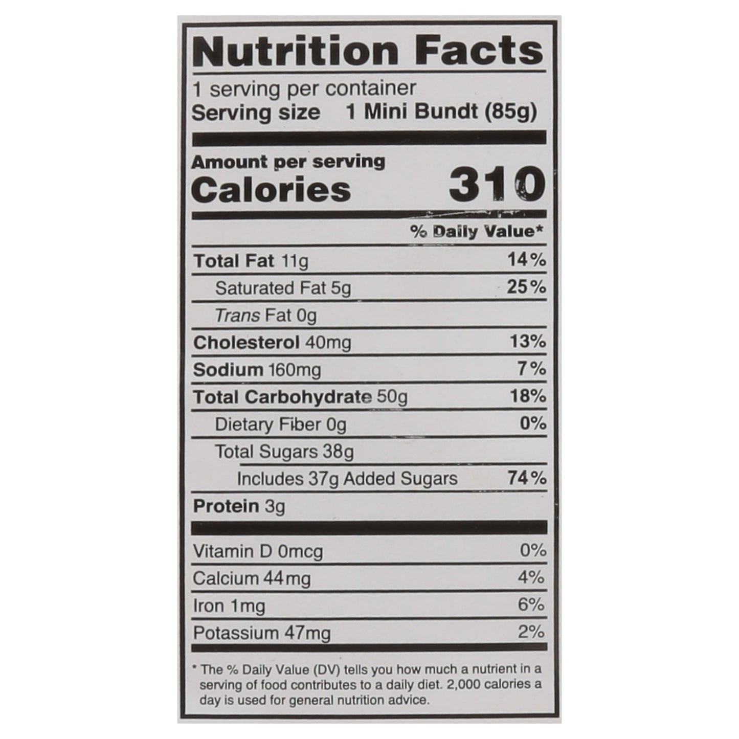 Cafe Valley Bakery 7UP Lemon Lime Bundt Cake Mini 3 oz