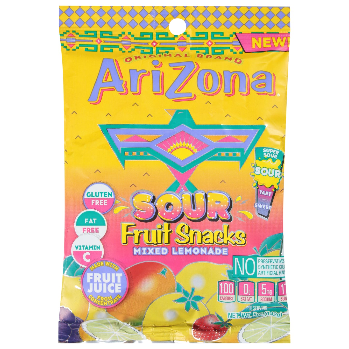 AriZona Sour Mixed Lemonade Fruit Snacks 5 oz