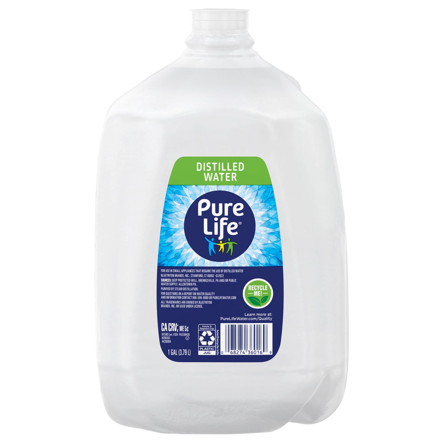 Pure Life Distilled Side Handle 1 Gallon
