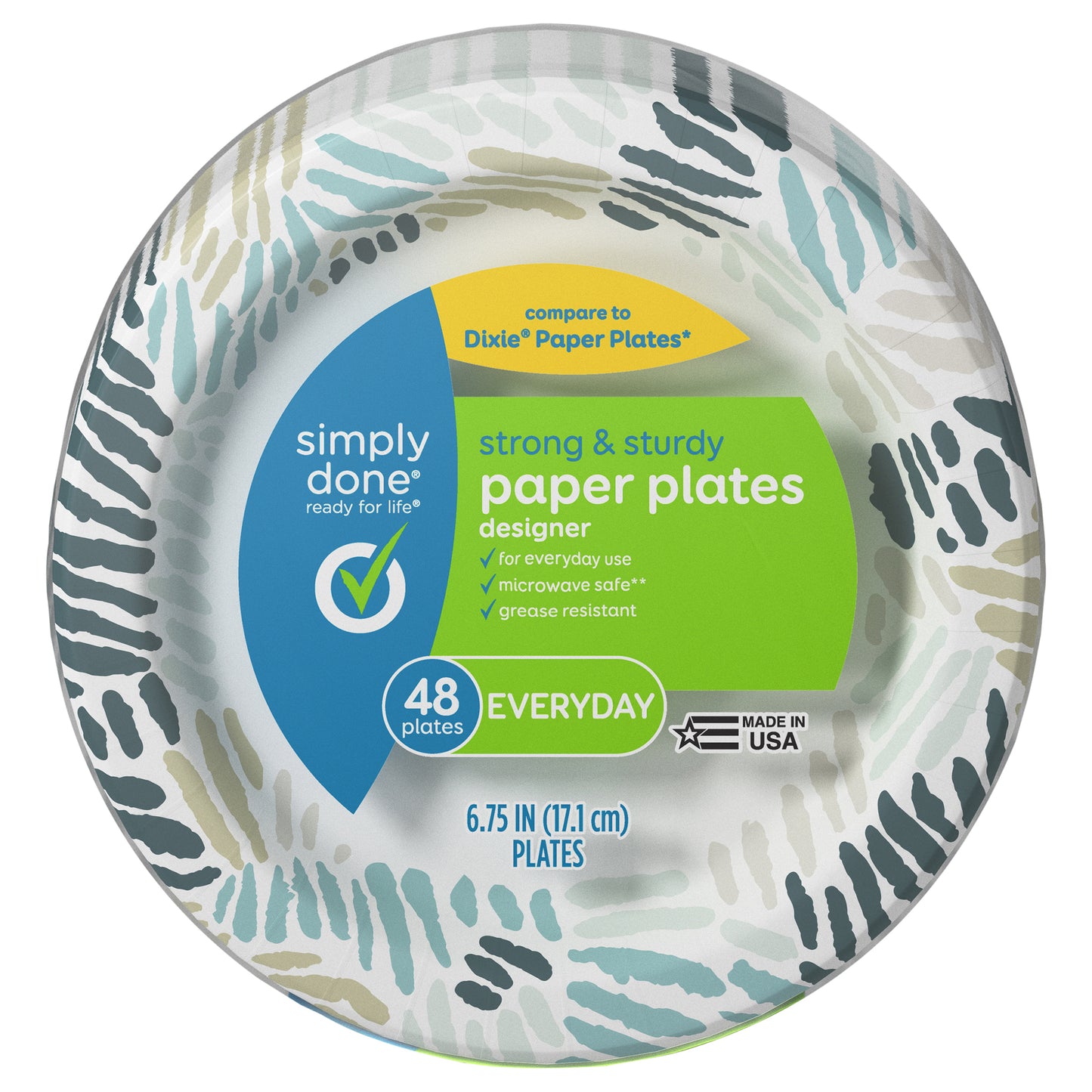 Simply Done Everyday Designer Paper Plates 48 ea