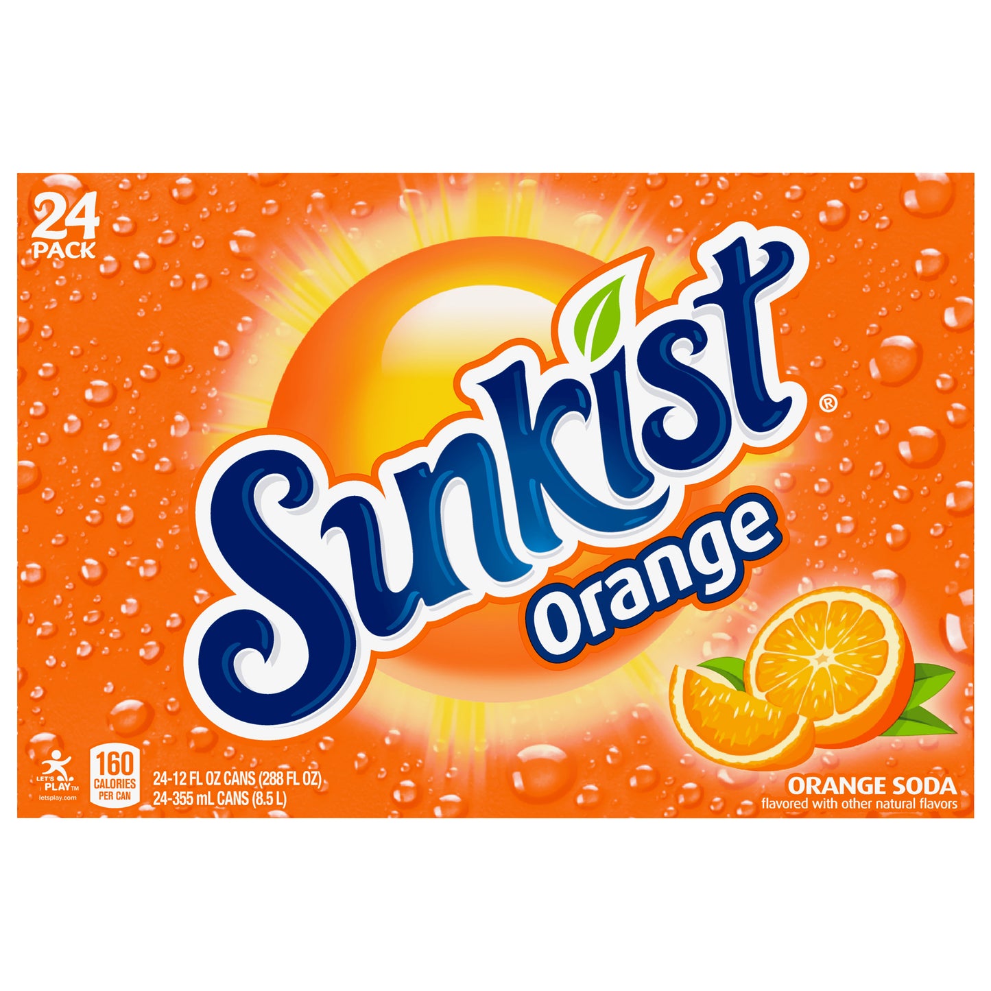 Sunkist 24 Pack Orange Soda 24-12 fl oz Cans