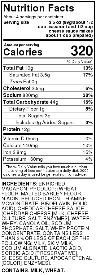 Original Cheddar Deluxe Macaroni & Cheese Dinner