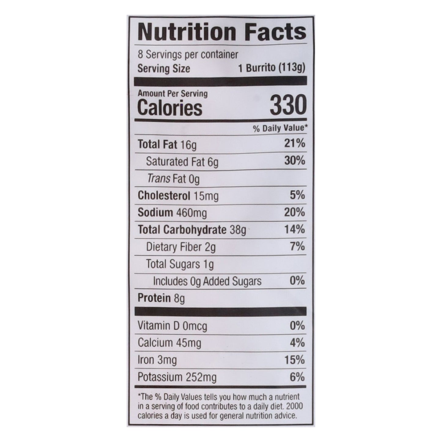 Las Campanas Beef & Bean Green Chili Burritos 8 ea