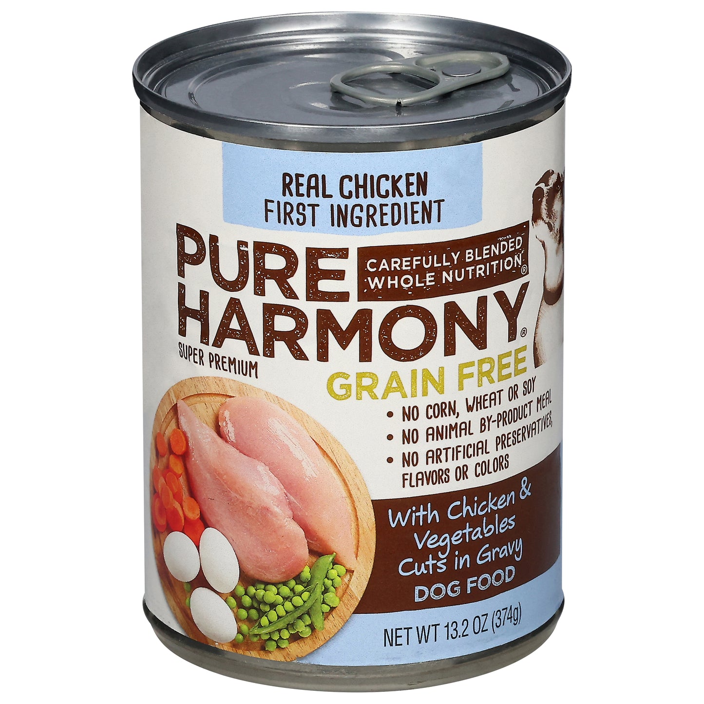 Pure Harmony Super Premium Grain Free Dog Food with Chicken & Vegetables Cuts in Gravy 13.2 oz
