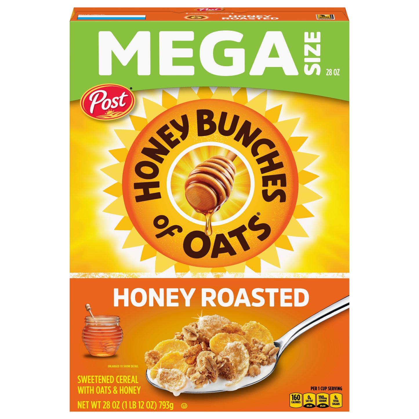 Honey Bunches of Oats Honey Roasted Cereal Mega Size 28 oz