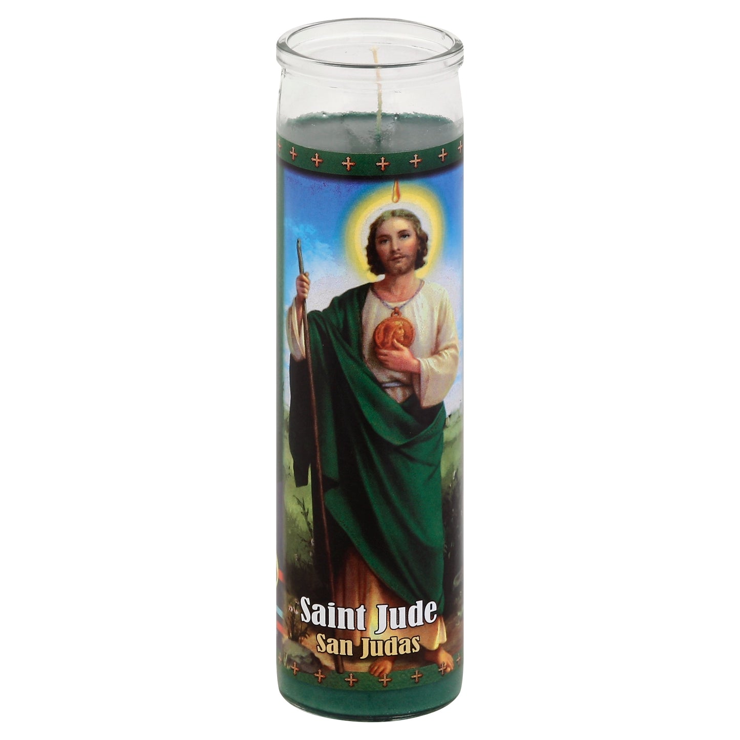 St Jude Candle Candle 1 ea - Green Wax