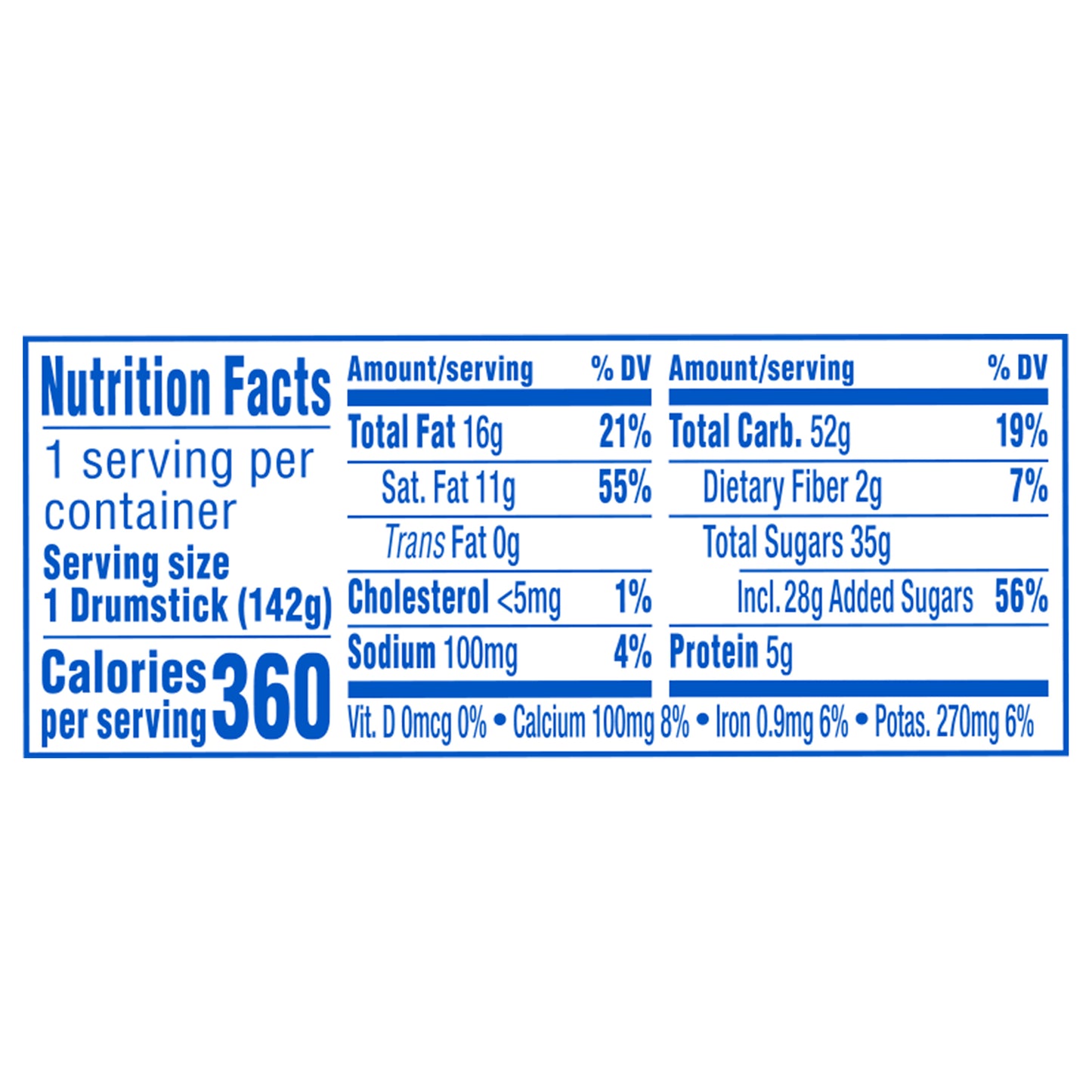 Drumstick Vanilla With Chocolatey Swirls King Cone, 1 Count