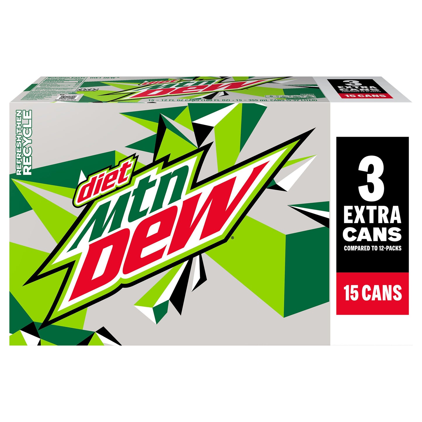Mtn Dew Diet Soda Citrus 12 Fl Oz 15 Count