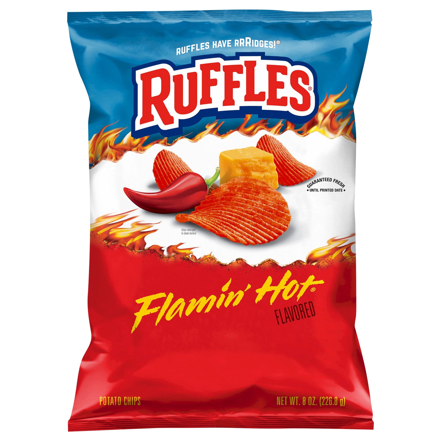 Ruffles Potato Chips Flamin' Hot Flavored 8.0 Oz