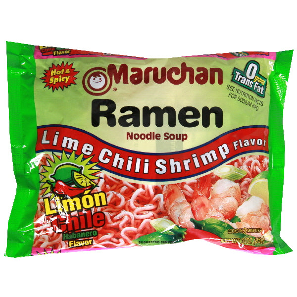 Maruchan Ramen Noodle Soup 3 oz - Lime Chili Shrimp Flavor