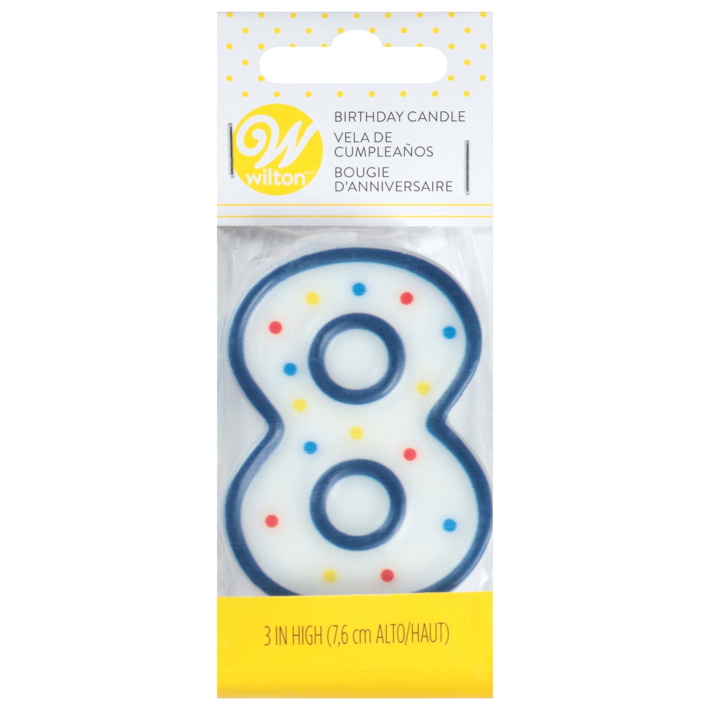 Wilton 8 Birthday Candle 3 Inch 1 ea