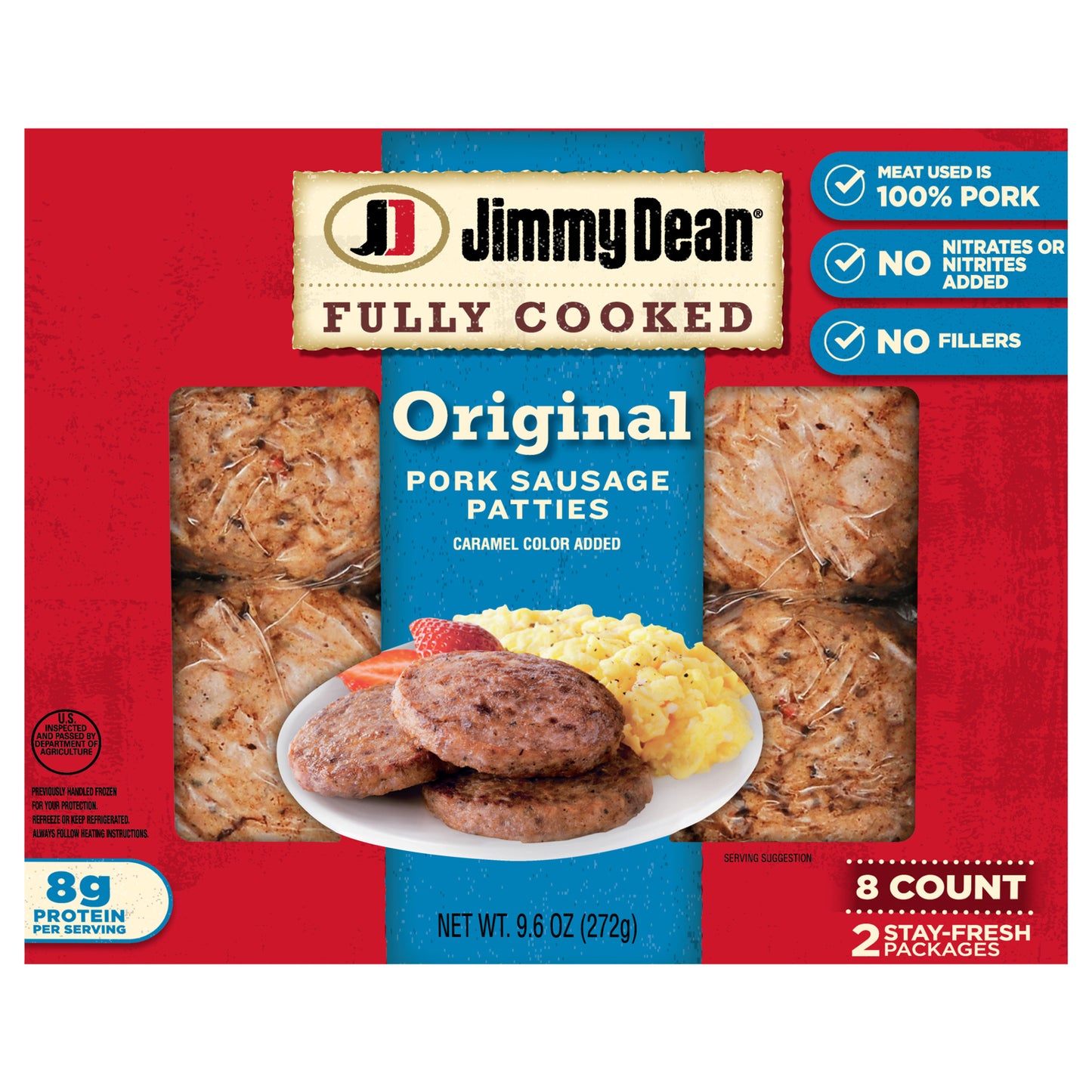 Jimmy Dean® Fully Cooked Original Pork Breakfast Sausage Patties, 8 Count