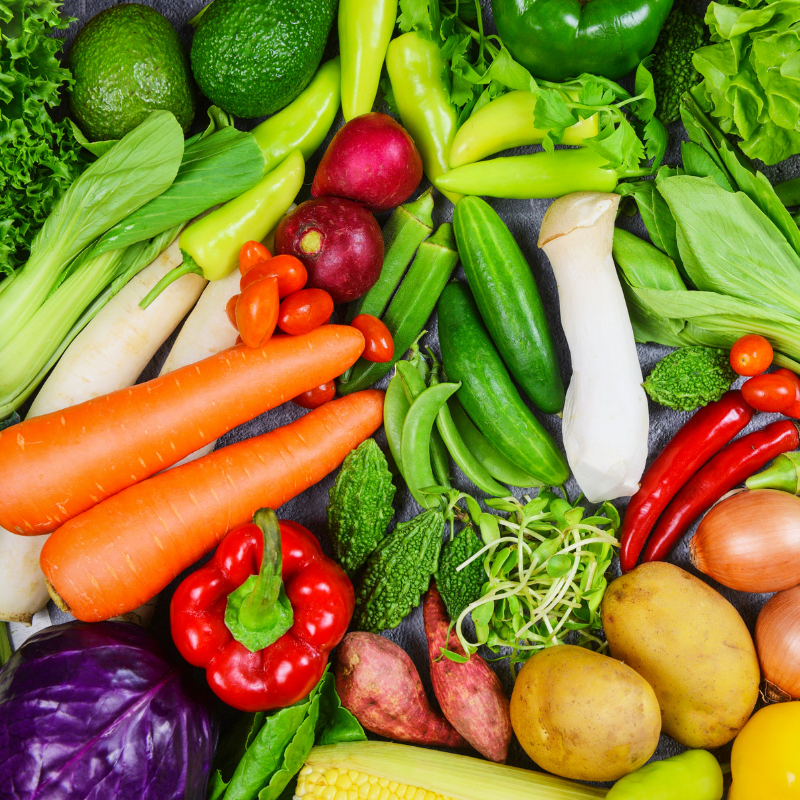 Fresh produce including fruits and vegetables for online grocery shopping at Butcher & Farmer in Buckeye, Arizona