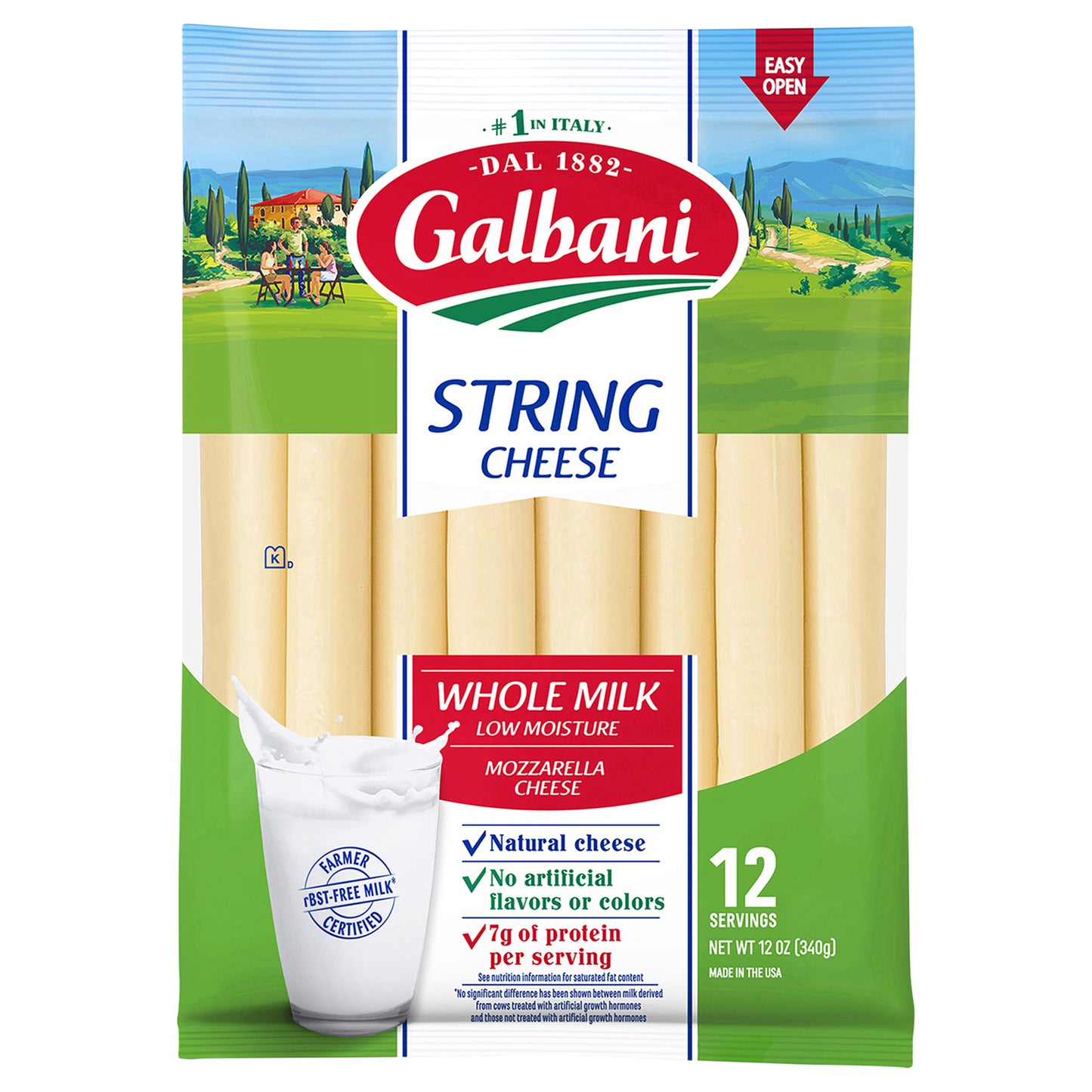Galbani Whole Milk Low Moisture Mozzarella String Cheese 12 oz
