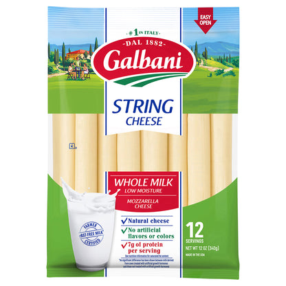Galbani Whole Milk Low Moisture Mozzarella String Cheese 12 oz