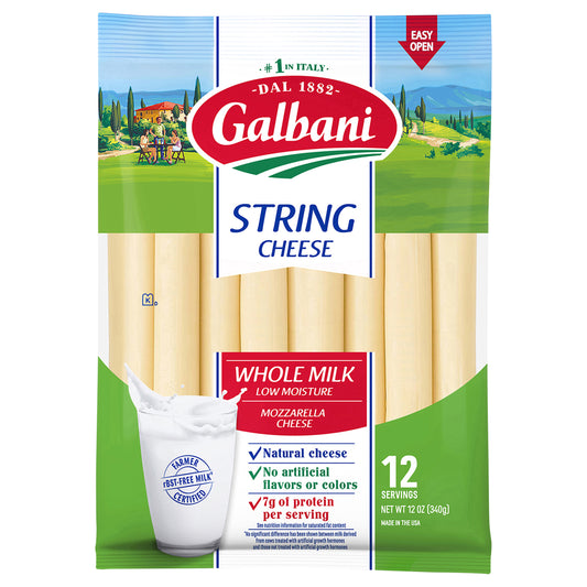 Galbani Whole Milk Low Moisture Mozzarella String Cheese 12 oz