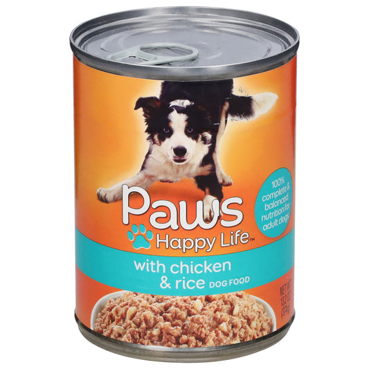 Paws Premium With Chicken & Rice Dog Food 13.2 oz