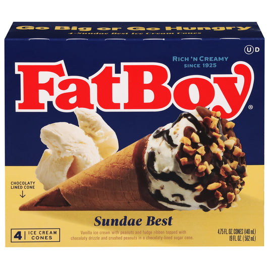 FatBoy Sundae Best Ice Cream Cones 4 - 4.75 fl oz Cones
