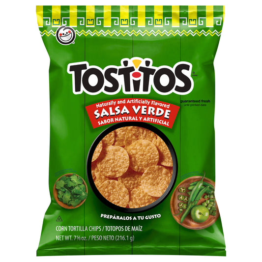 Tostitos Corn Tortilla Chips Salsa Verde Naturally And Artificially Flavored 7 5/8 Oz