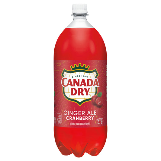 Canada Dry Cranberry Ginger Ale Soda, 2 L bottle