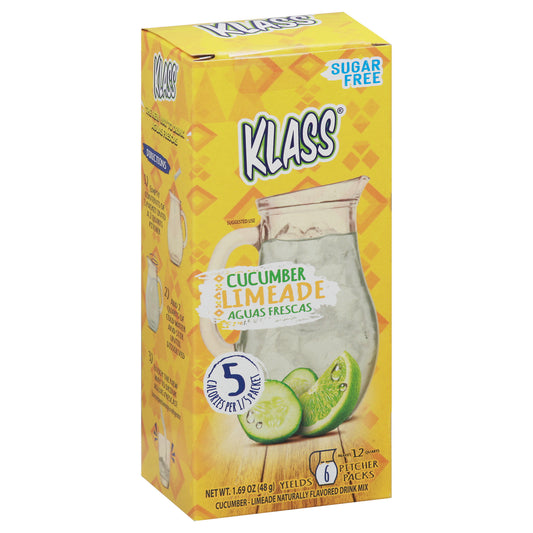 Klass 6 Pitcher Pack Sugar Free Cucumber Limeade Aguas Frescas 6 ea