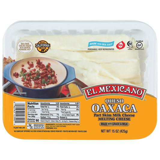 El Mexicano Part Skim Queso Oaxaca Melting Cheese 15 oz
