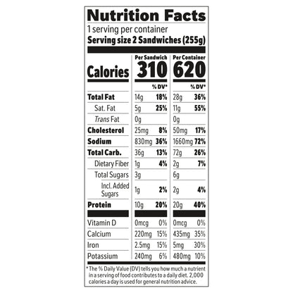 Hot Pockets Pepperoni Pizza Frozen Snacks, Pizza Snacks Made with Reduced Fat Mozzarella Cheese, 2 Count Frozen Sandwiches 2 ea