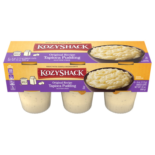 Kozy Shack Tapioca Pudding, Gluten Free Dessert, 4 oz, 6 ct