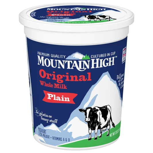 Mountain High, Original Whole Milk Yogurt, Plain, Gluten Free Snacks, 32 OZ Yogurt Container