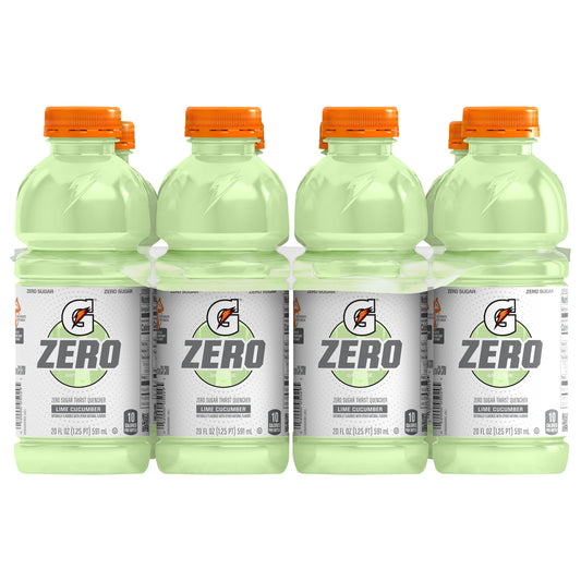 Gatorade Zero Zero Sugar Thirst Quencher Lime Cucumber 20 Fl Oz 8 Count