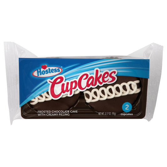 HOSTESS Chocolate Cupcakes Single Serve, 2 Count, 3.17 oz
