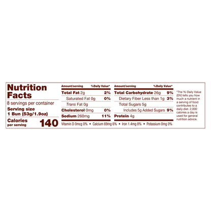 Aunt Hattie's Potato Hot Dog Buns, Sliced Potato Bread Buns, 8 Count