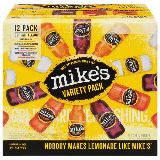 Mike's Premium Black Cherry/Strawberry/Pineapple Hard Lemonade Malt Beverage Variety Pack 12 - 11.2 fl oz Bottles