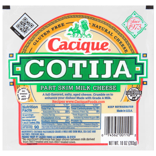 Cacique Part Skim Milk Cotija Cheese 10 oz
