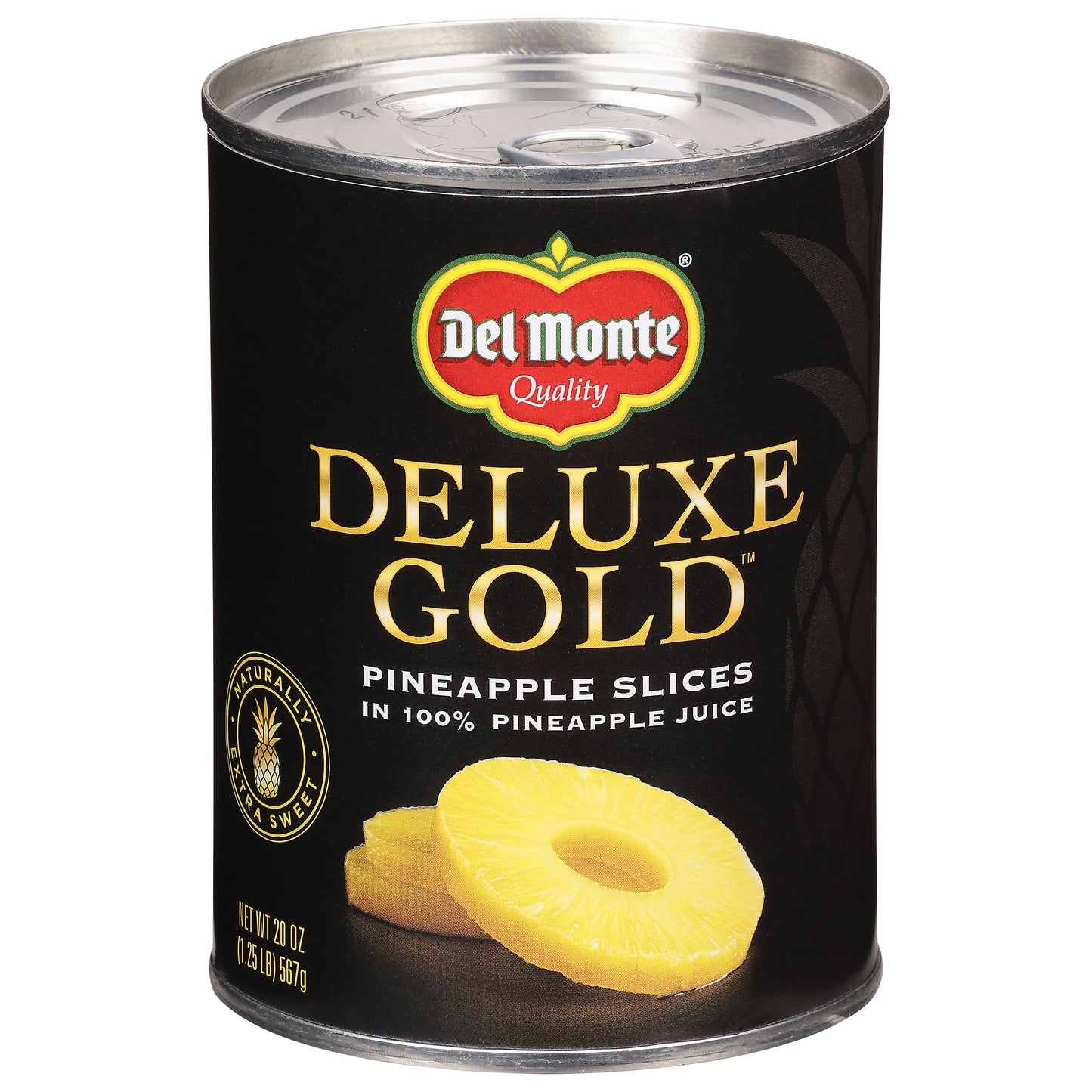 Del Monte Deluxe Gold Slices Pineapple Slices in 100% Pineapple Juice 20 oz