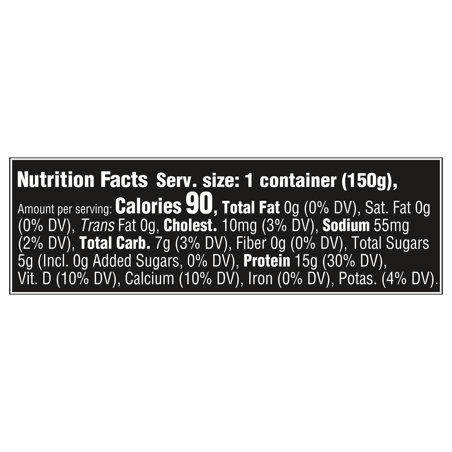 Oikos Triple Zero Vanilla 15g Protein, 0g Added Sugar, Nonfat Greek Yogurt, 5.3 OZ Cup