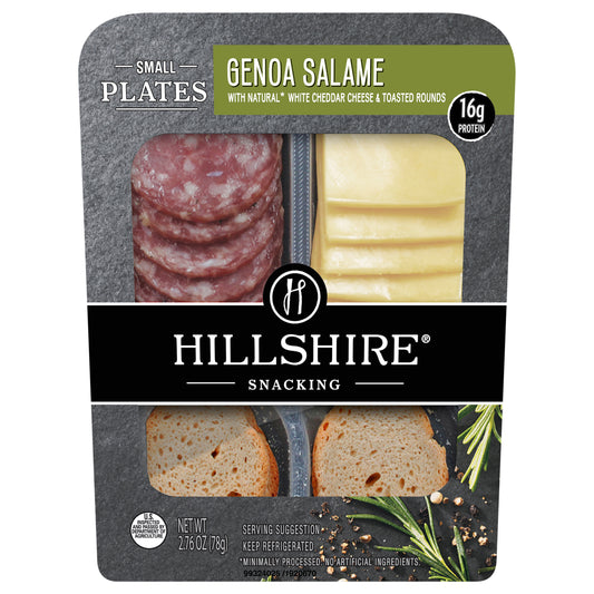 Hillshire® Snacking Small Plates, Genoa Salami Deli Lunch Meat and White Cheddar Cheese, 2.76 oz