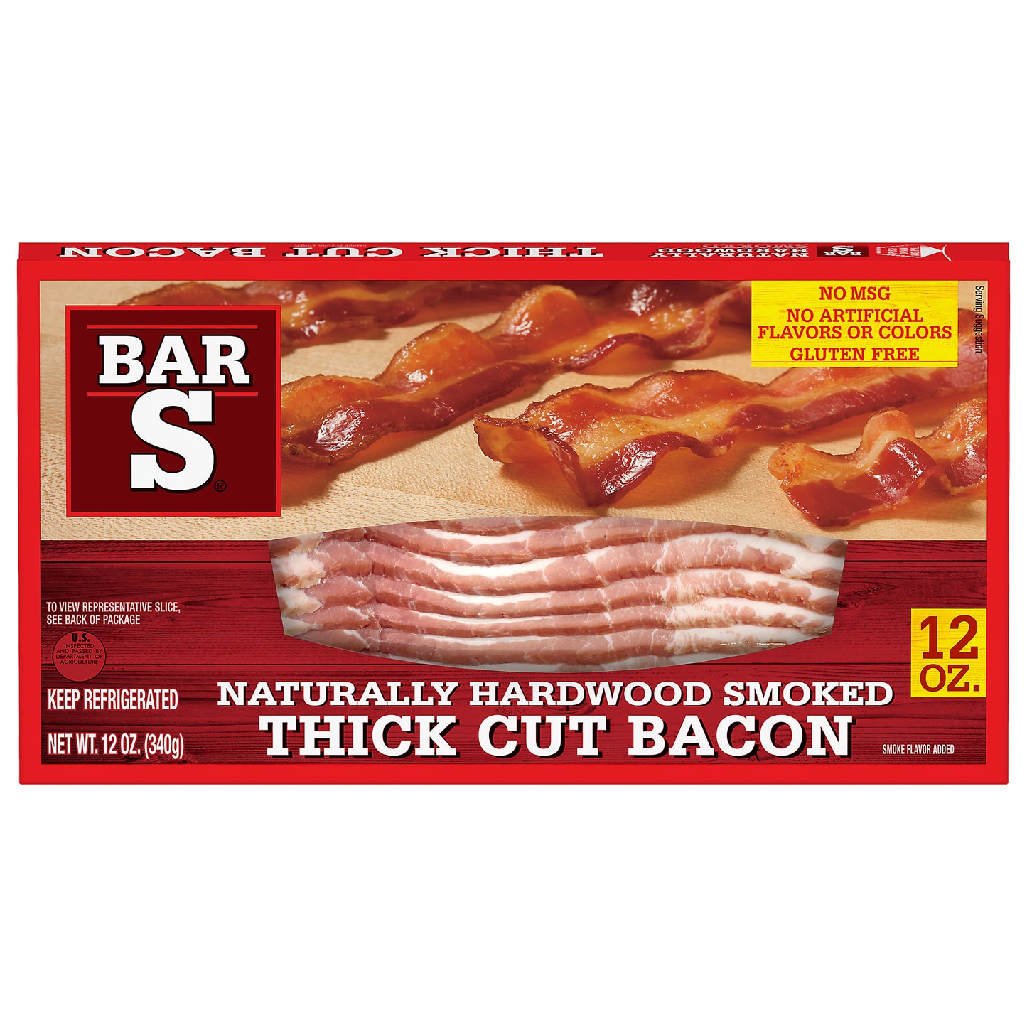 Bar-S® Naturally Hardwood Smoked Thick Cut Bacon 12 oz. Box