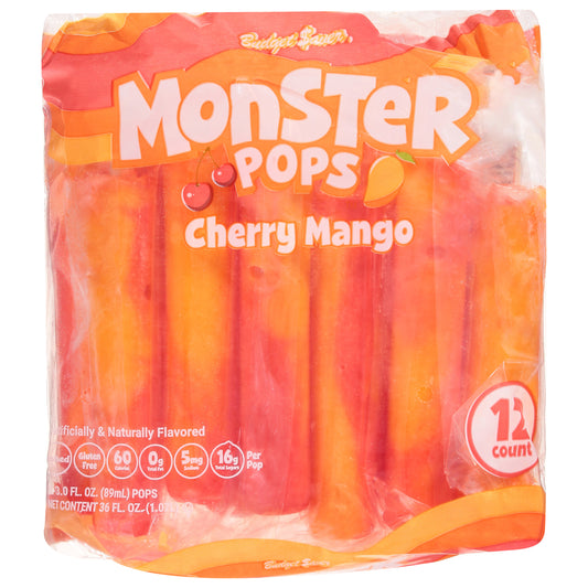 Budget Saver Cherry Mango Monster Pops 12 - 3.0 fl oz Pops