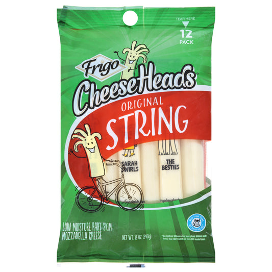 Frigo CheeseHeads Original Low Moisture Part Skim Mozzarella String Cheese 12 ea